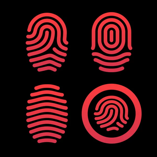 Set of fingerprints. Identification system — 图库矢量图片