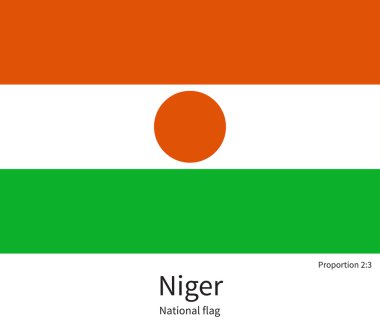 National flag of Niger with correct proportions, element, colors