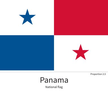National flag of Panama with correct proportions, element, colors