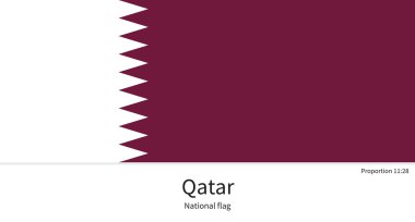 National flag of Qatar with correct proportions, element, colors