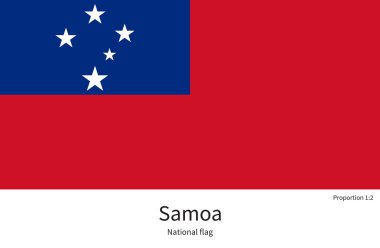 National flag of Samoa with correct proportions, element, colors