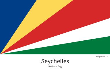 National flag of Seychelles with correct proportions, element, colors