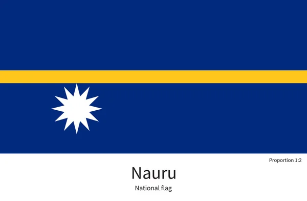 National flag of Nauru with correct proportions, element, colors — Stock vektor