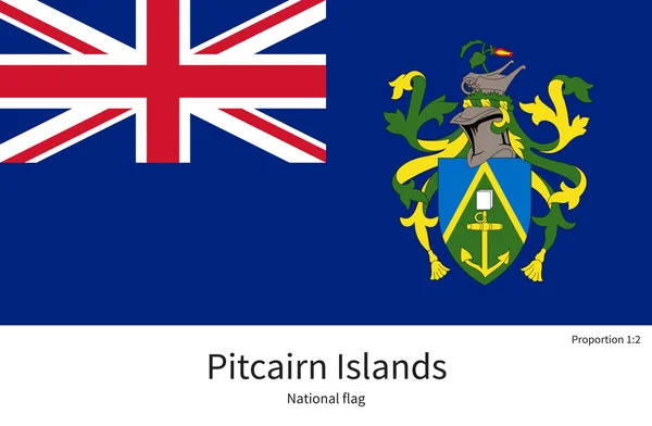 Bandiera nazionale delle Isole Pitcairn con proporzioni corrette, elemento, colori — Vettoriale Stock