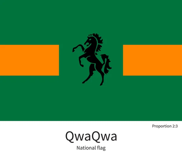 Bandiera nazionale di QwaQwa con proporzioni corrette, elemento, colori — Vettoriale Stock