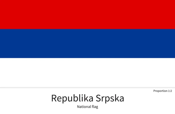 National flag of Republika Srpska with correct proportions, element, colors — Stock Vector