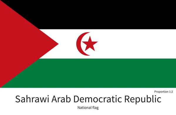 Nationalflagge der arabischen Demokratischen Republik Sahrawi mit korrekten Proportionen, Element, Farben — Stockvektor