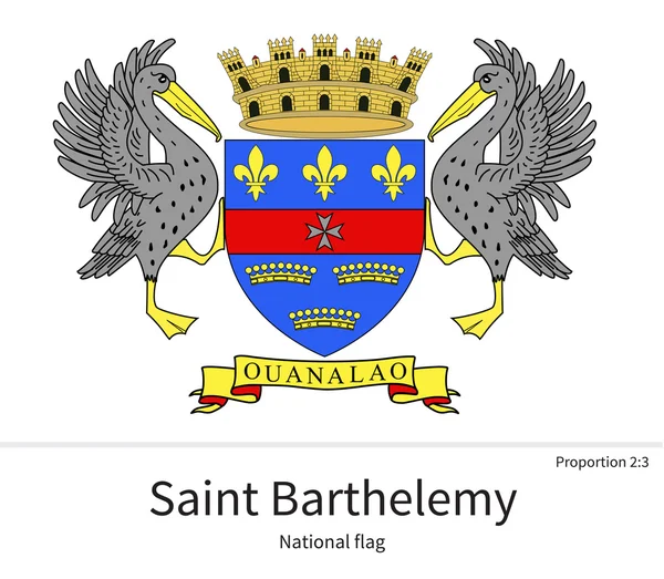 National flag of Saint Barthelemy with correct proportions, element, colors — Wektor stockowy