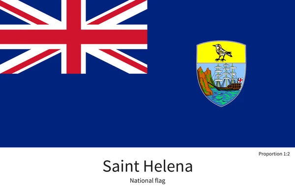 Bandiera nazionale di Sant'Elena con proporzioni corrette, elemento, colori — Vettoriale Stock