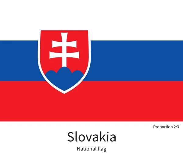 National flag of Slovakia with correct proportions, element, colors — Stock Vector