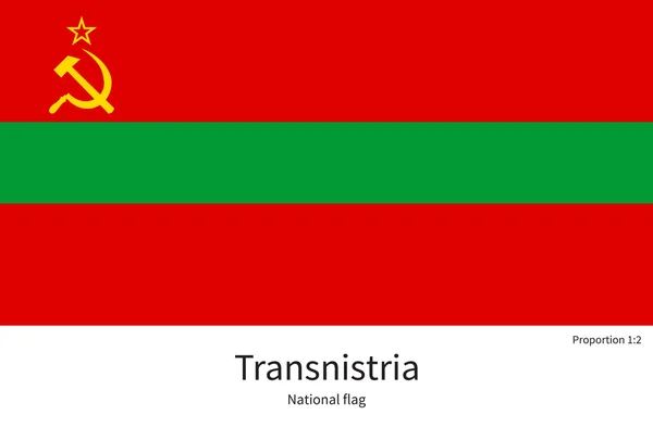 National flag of Transnistria with correct proportions, element, colors — Stock vektor