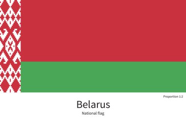 National flag of Belarus with correct proportions, element, colors
