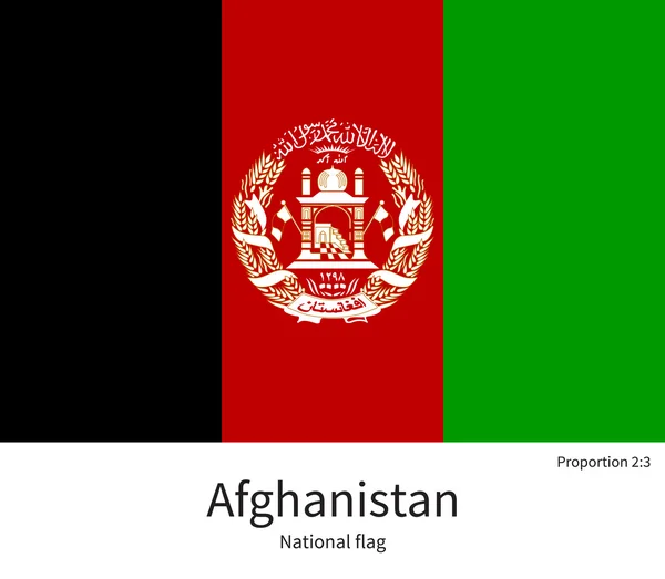 National flag of Afghanistan with correct proportions, element, colors — Stockvector