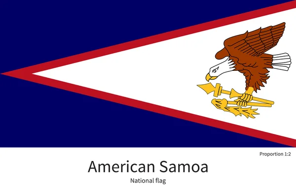 Bandera nacional de Samoa Americana con proporciones correctas, elemento, colores — Vector de stock