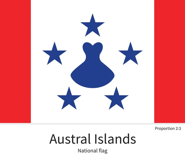 Bandiera nazionale delle Isole Australi con proporzioni corrette, elemento, colori — Vettoriale Stock