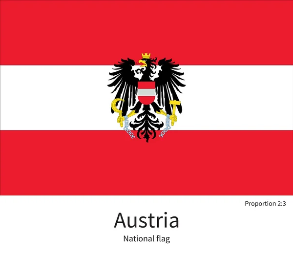 Bandiera nazionale dell'Austria con proporzioni corrette, elemento, colori — Vettoriale Stock
