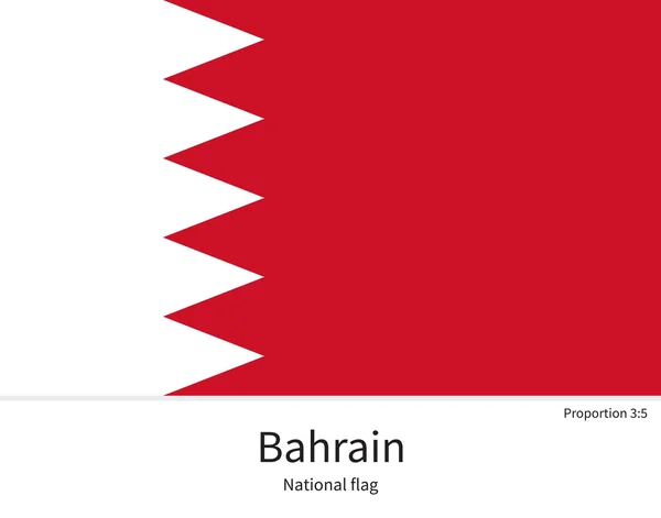 Bandiera nazionale del Bahrein con proporzioni corrette, elemento, colori — Vettoriale Stock