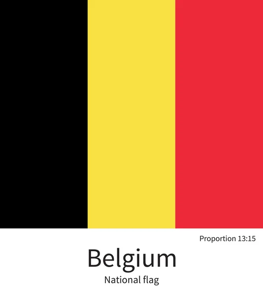 Drapeau national de Belgique avec des proportions correctes, élément, couleurs — Image vectorielle