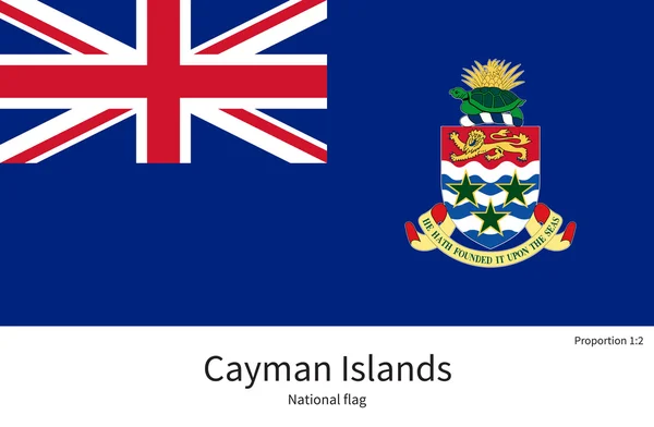 National flag of Cayman Islands with correct proportions, element, colors — Stockvector