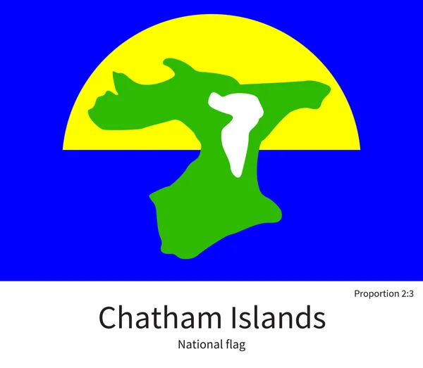 Bandeira nacional das Ilhas Chatham com proporções corretas, elemento, cores — Vetor de Stock