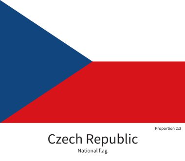 National flag of Czech Republic with correct proportions, element, colors