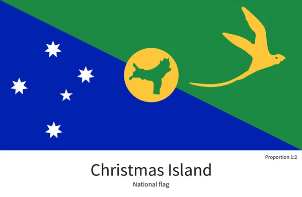 National flag of Christmas Island with correct proportions, element, colors — ストックベクタ
