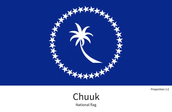 Nationalflagge von Chuuk mit korrekten Proportionen, Element, Farben — Stockvektor