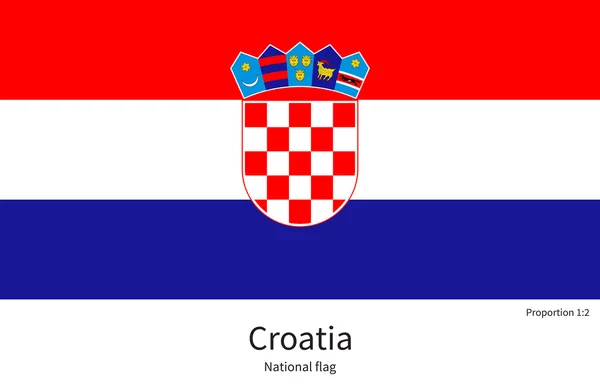 National flag of Croatia with correct proportions, element, colors — Stock Vector