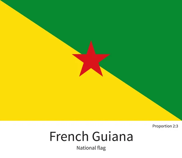 Bandiera nazionale della Guiana francese con proporzioni corrette, elemento, colori — Vettoriale Stock