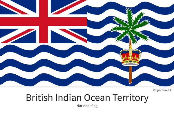 Bandiera nazionale del Territorio britannico dell'Oceano Indiano con proporzioni, elementi, colori corretti — Vettoriale Stock