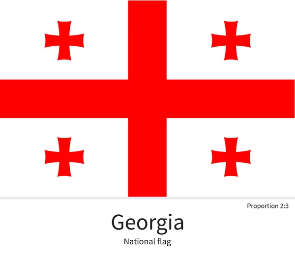 Bandera nacional de Georgia con proporciones correctas, elemento, colores — Vector de stock