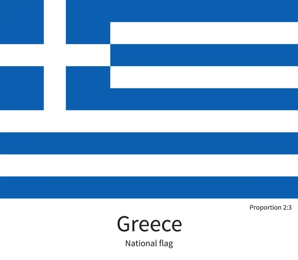 National flag of Greece with correct proportions, element, colors — Stock vektor