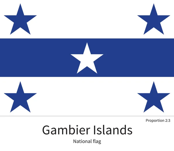 National flag of Gambier Islands with correct proportions, element, colors — Stockvector