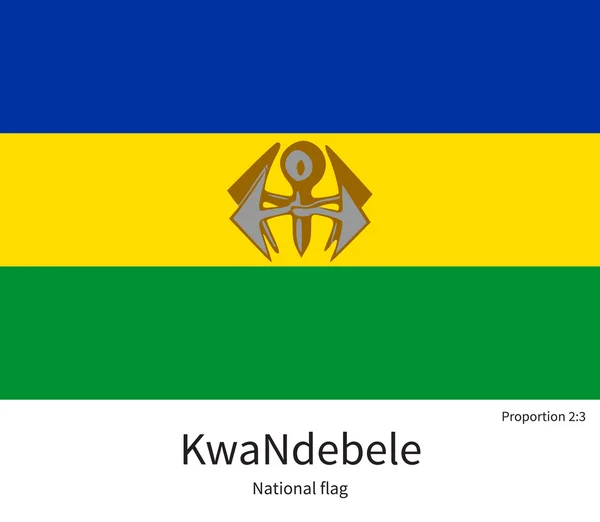 Bandeira nacional de KwaNdebele com proporções corretas, elemento, cores — Vetor de Stock