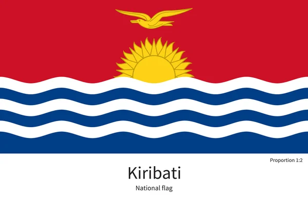 National flag of Kiribati with correct proportions, element, colors — Stok Vektör