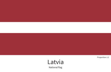 National flag of Latvia with correct proportions, element, colors