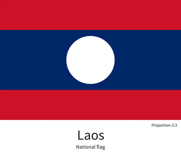 Drapeau national du Laos avec des proportions correctes, élément, couleurs — Image vectorielle