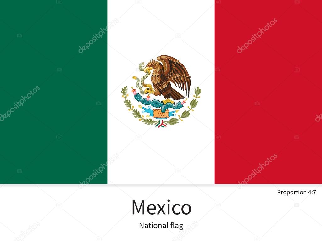 National flag of Mexico with correct proportions, element, colors Stock  Vector by ©tkacchuk 91618184