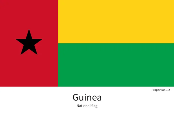 National flag of Guinea with correct proportions, element, colors — Stock Vector