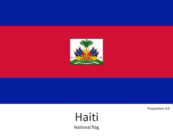 National flag of Haiti with correct proportions, element, colors — Stockvector