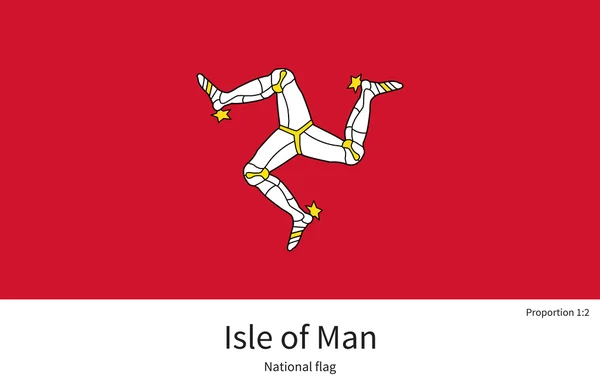 National flag Isle of Man with correct proportions, element, colors — ストックベクタ