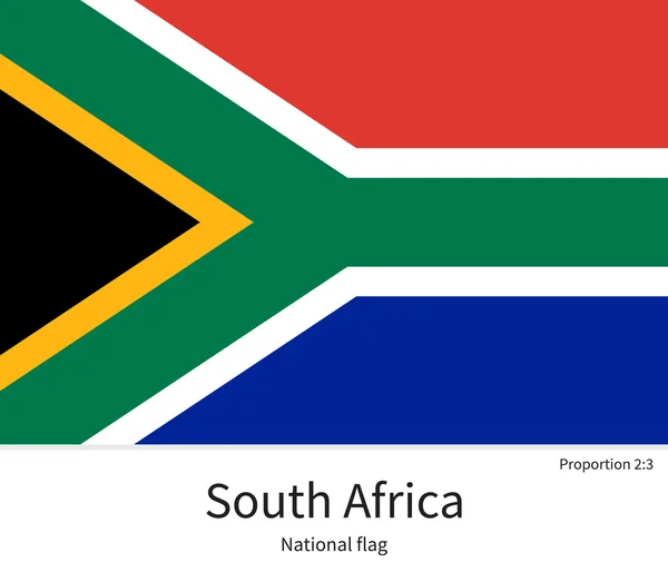 Bandera nacional de Sudáfrica con proporciones correctas, elemento, colores — Vector de stock