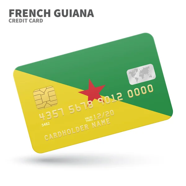 Credit card with French Guiana flag background for bank, presentations and business. Isolated on white — стоковий вектор