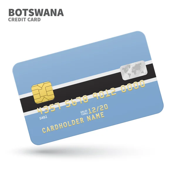 Kreditkarte mit Botswana Flagge Hintergrund für Bank, Präsentationen und Geschäft. isoliert auf weiß — Stockvektor