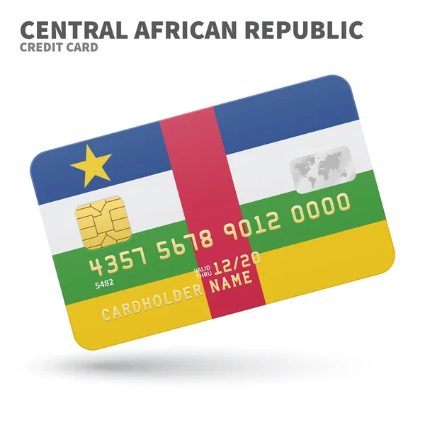 Credit card with Central African Republic flag background for bank, presentations and business. Isolated on white — Διανυσματικό Αρχείο