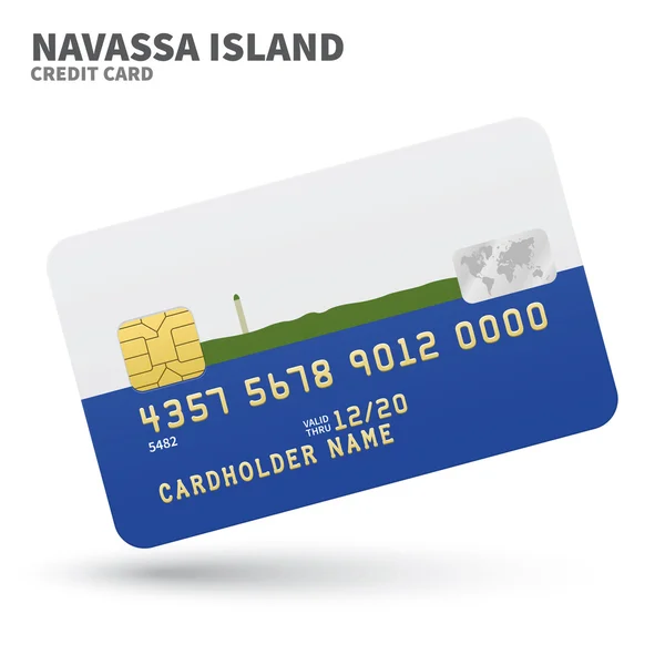 Credit card with Navassa Island flag background for bank, presentations and business. Isolated on white — 스톡 벡터