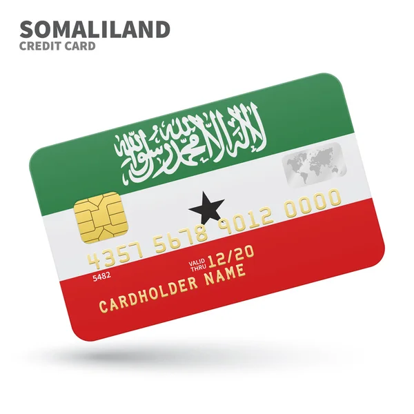 Kreditkarte mit Somaliland Flagge Hintergrund für Bank, Präsentationen und Geschäft. isoliert auf weiß — Stockvektor