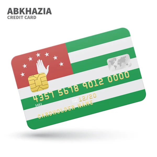 Kreditkarte mit abchasischer Flagge Hintergrund für Bank, Präsentationen und Geschäft. isoliert auf weiß — Stockvektor