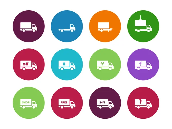 Truck circle icons on white background. — Stock Vector