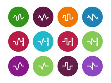 Beyaz arka plan ses daire simgeleri.